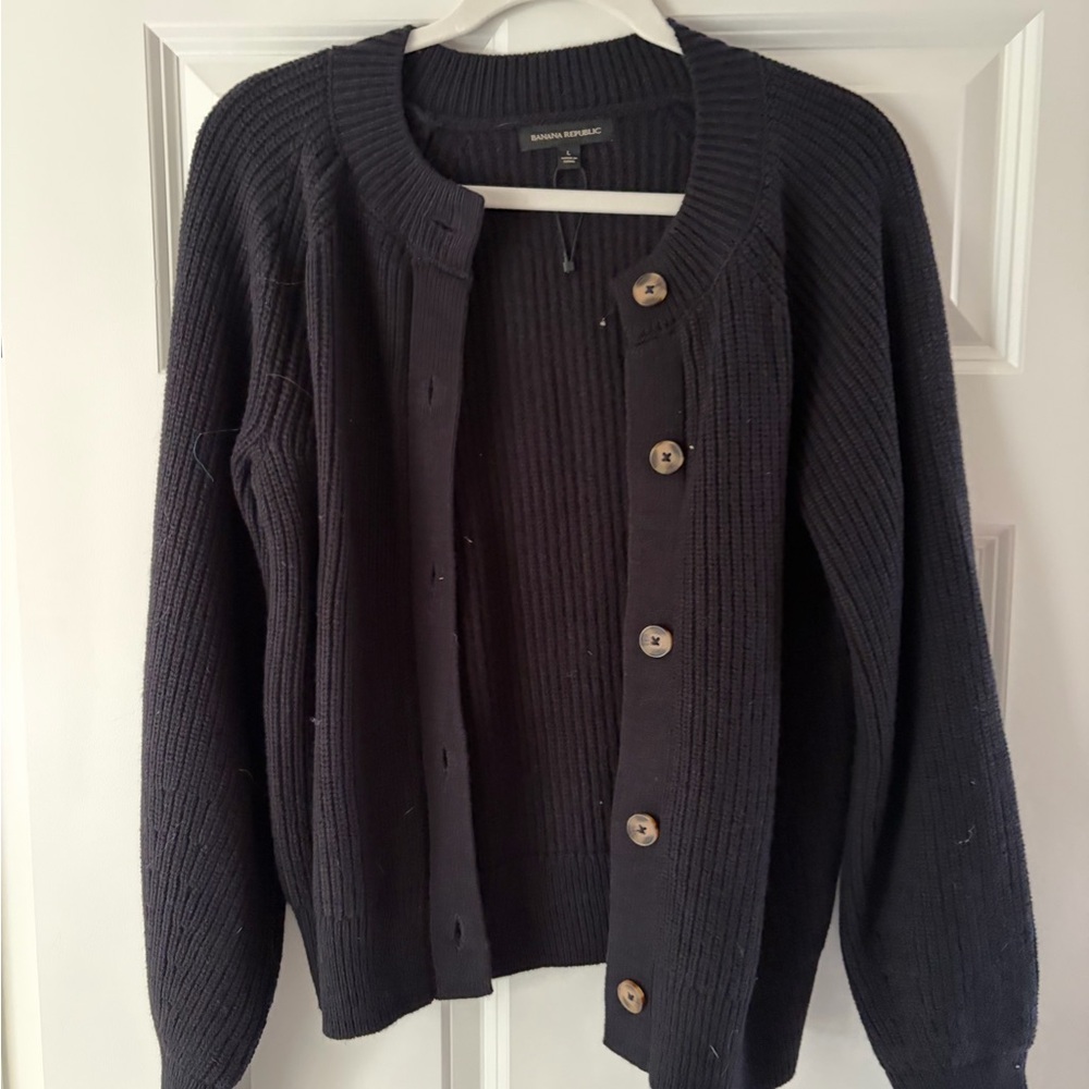 Banana Republic Black Ribbed Cardigan